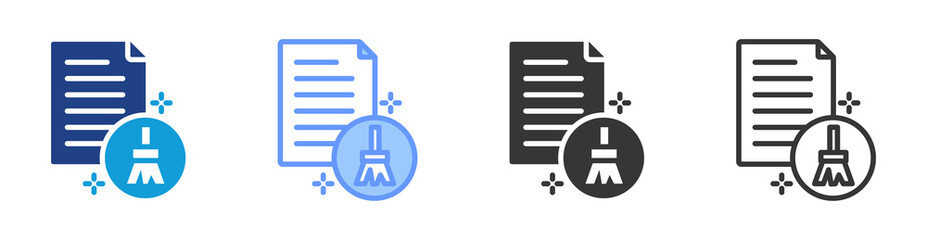 Poster - Data Cleaning icon set multiple style collection