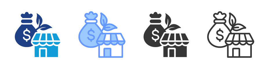 Poster - Venture Capital icon set multiple style collection