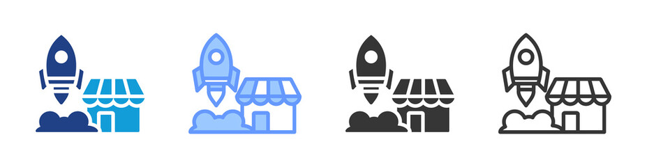 Poster - Startup icon set multiple style collection