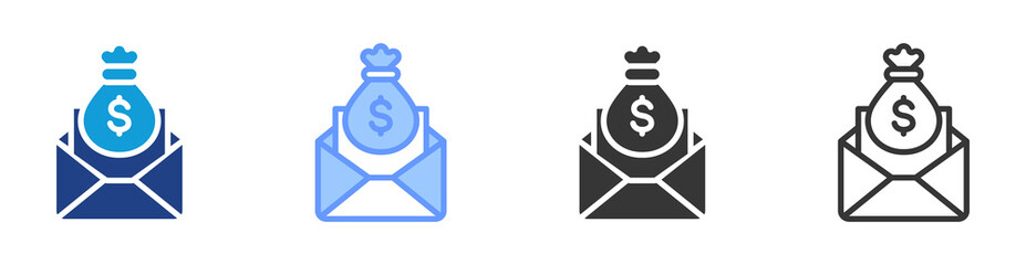 Poster - Subvention icon set multiple style collection