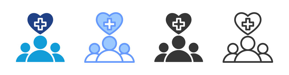 Aufkleber - Medical Volunteer icon set multiple style collection