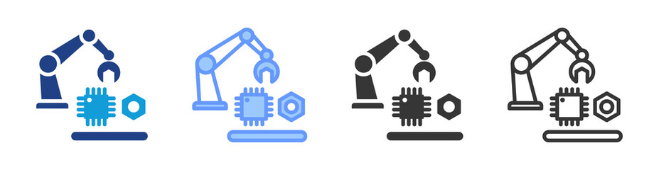 Poster - Component Manufacturing icon set multiple style collection