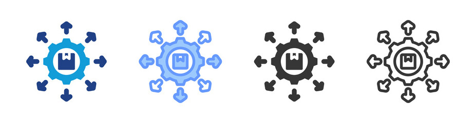 Poster - Supply Chain icon set multiple style collection