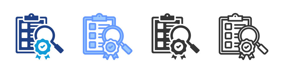 Poster - Quality Control icon set multiple style collection
