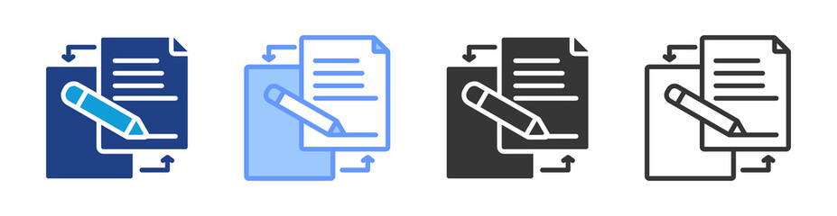 Aufkleber - Edit Document icon set multiple style collection