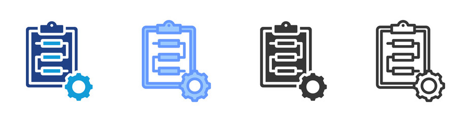 Poster - Project Plan icon set multiple style collection
