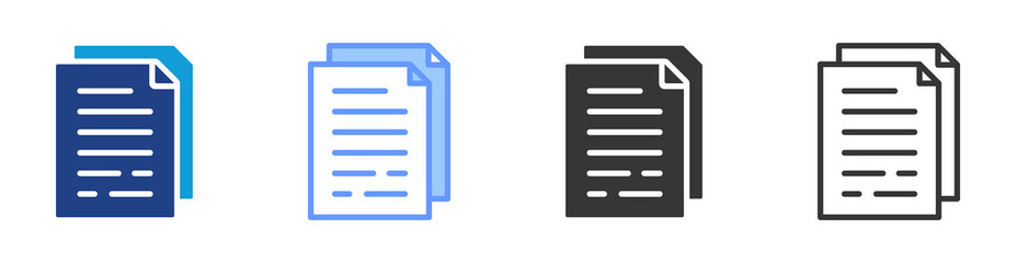 Poster - Document icon set multiple style collection