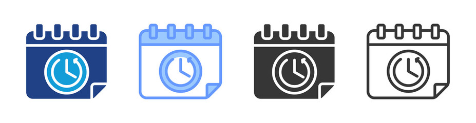 Poster - Reschedule icon set multiple style collection
