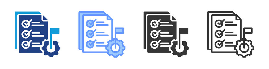 Poster - Goal Setting icon set multiple style collection