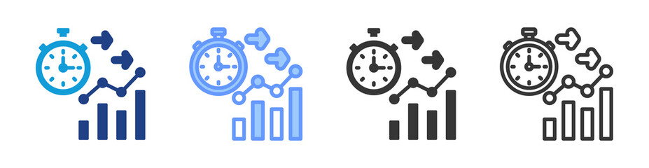 Poster - Productivity icon set multiple style collection