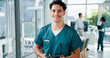 © CC/peopleimages.com - Happy man, portrait and nurse with tablet for medical research, schedule or appointment at hospital. Face, male person or healthcare worker with smile on technology for health assistance at clinic