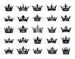 © NguynTh - Collection of twenty-four black elegant crown illustrations