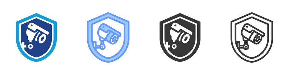 Poster - Security Camera icon set multiple style collection