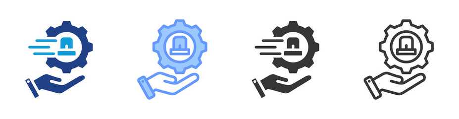 Poster - Emergency Response icon set multiple style collection