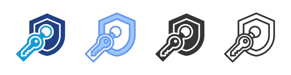 Poster - Security Token icon set multiple style collection