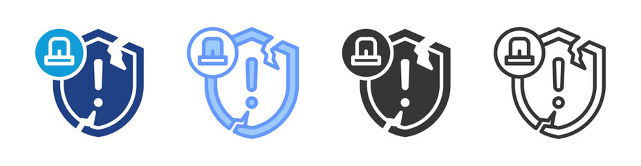 Poster - Security Incident icon set multiple style collection