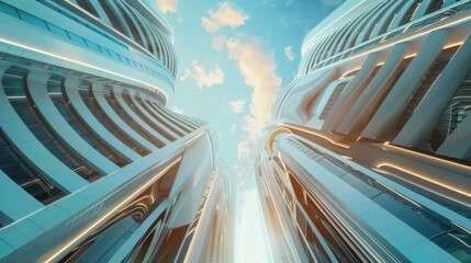 Poster - futuristic skyscraper design in dubai.