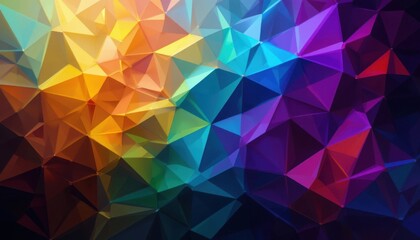 Fototapete - Vibrant Colorful Triangular Abstract Background Design
