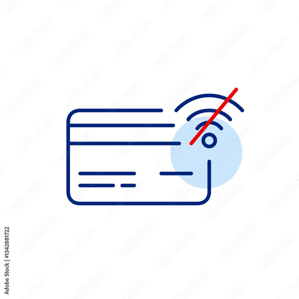 Offline Card Sign Card and no wi-fi symbol. Offline payment, limited transactions ...