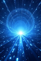 Fototapete - Exploring digital light speed effects virtual space abstract art futuristic design dynamic view