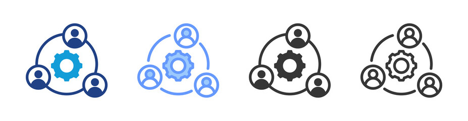 Poster - Teamwork icon set multiple style collection