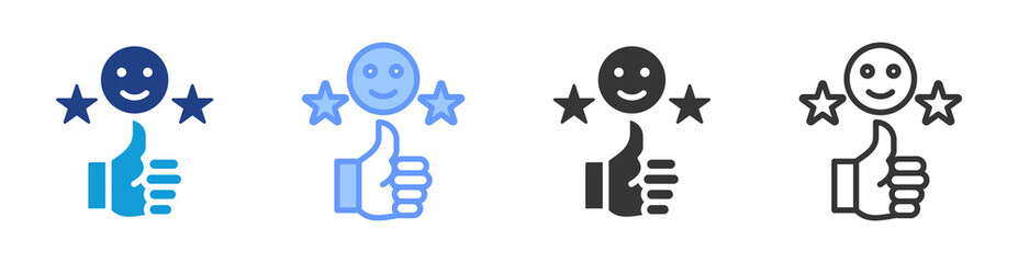 Poster - Customer Satisfaction icon set multiple style collection