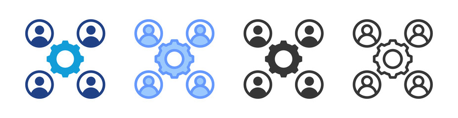 Poster - Collaboration icon set multiple style collection