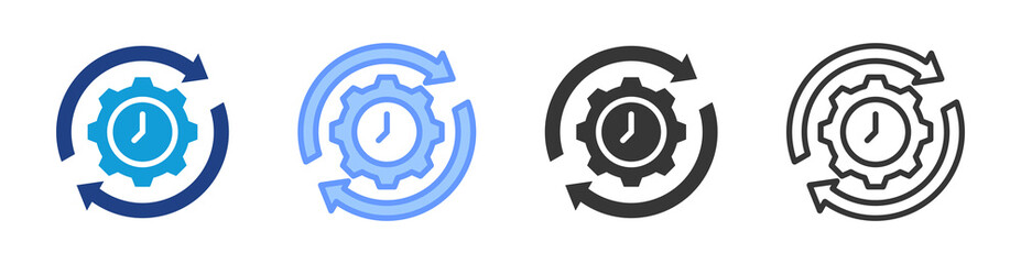 Poster - Iterative icon set multiple style collection