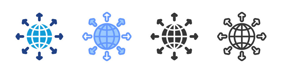 Aufkleber - Market Expansion icon set multiple style collection