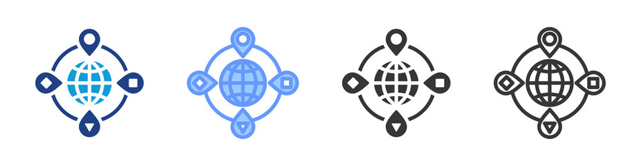 Poster - Culture icon set multiple style collection