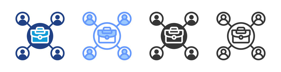 Poster - Job Network icon set multiple style collection