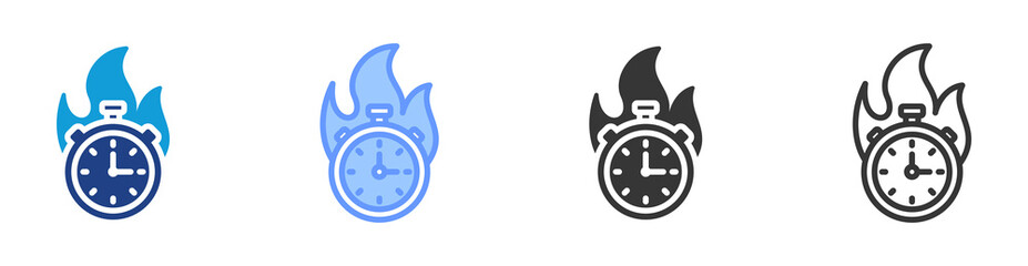 Poster - Deadline icon set multiple style collection