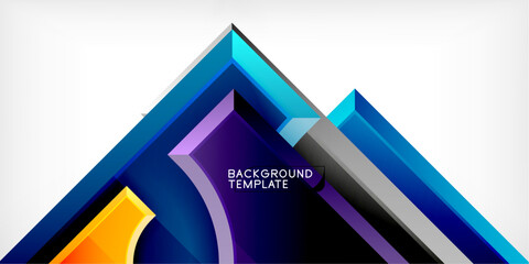 Fototapete - Square, arrow shapes with round elements Vector Illustration For Wallpaper, Banner, Background, Card, Book Illustration, landing page