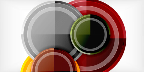 Poster - Minimal geometric abstract background. Circle triangle design