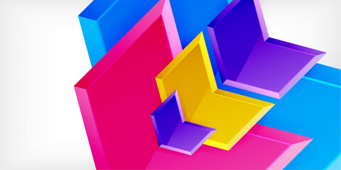Fototapete - Vector 3d arrow techno design template