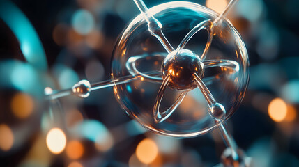 Poster - Captivating atomic structure with a complex arrangement, reflecting scientific innovation