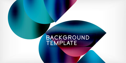 Poster - Bright circles with shadows abstract background