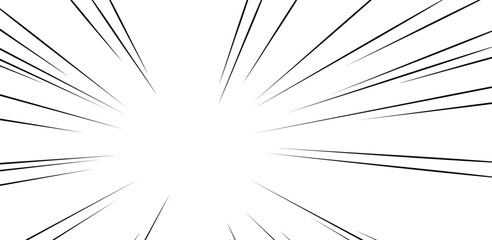Poster - Comic speed lines, burst patterns with dynamic motion streaks. Manga zoom effects. Black white panels and empty comic book frames. Explosion rays and action movement backgrounds.