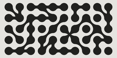Poster - metaball pattern isolated on background. vector illustration of abstract black dots connection, orga
