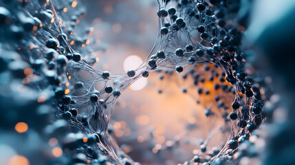 Poster - Abstract Nanotechnology Network Visualized with Spherical Particles and Intricate Connections