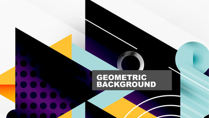 Aufkleber - Sleek abstract background - layered triangles with vibrant gradient tones. Semi-transparent shapes add depth and contemporary aesthetic