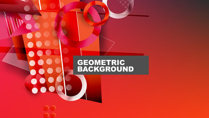 Poster - Creative triangles and circles composition