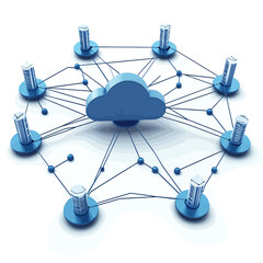 Poster - Cloud Computing Network Connected Buildings Data Transfer Abstract Blue