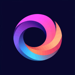 Poster - Gradient Orbit: Abstract Circle, Modern Design Element, Flowing Colors, 3D Loop