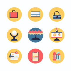 Poster - Colorful icon set representing business, technology, and lifestyle themes