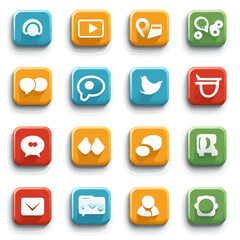 Poster - Colorful Social Media App Icons - Communication, Technology, and Networking