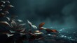 © Astrophilia - Vibrant leaves float gracefully above water while soft mist envelops the scene enhancing the calm and peaceful ambiance during twilight hours
