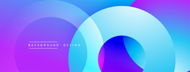 Fototapete - Background design with overlapping circular shapes, featuring smooth gradients and soft lighting effects, creating a dynamic abstract composition