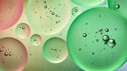 Poster - Abstract macro photograph featuring floating colorful bubbles with smaller bubbles inside them