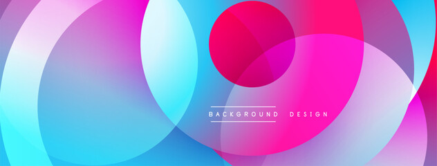 Fototapete - Abstract composition with layered circular elements, blending gradients and soft transitions, creating a sense of depth, motion, and visual harmony